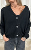 Black Colour Cardigan - Pearl Knit - Black