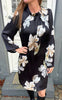Say INA Copenhagen Kjole - Hazel - Black W. Flowers