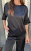 Neo Noir Top - Elle Heavy Sateen Lace - Black