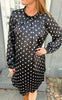 Say INA Copenhagen Kjole - Hazel - Black W. White Dots