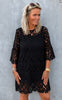 Tim og Simonsen Kjole - Peach Lace - Black