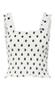 Pieces Top - Betty - Cloud Dancer/Black Dots