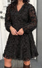 Say INA Copenhagen Kjole - Malina Wrap - Black Sequin Flower