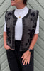 Say INA Copenhagen Vest - Abella - Grey Velvet W. Black Flower Embroidery