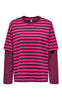 ONLY Bluse - Freja - Winetasting Beetroot w. Thin Stripe