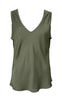 Black Colour Top - Mabel Double V-Neck - Army
