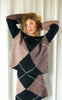 Neo Noir Strik - Inga Check Fluff Knit - Dark brown