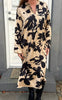 Say INA Copenhagen Kjole - Winnie New LS - Camel / Black Flower