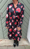 Say INA Copenhagen Kjole - Catja - Black W. Red/Pink Flowers