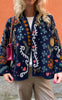Say INA Copenhagen Jakke - Abella - Midnight Blue w. Colourful Embroidery