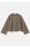 Noella Bluse - N-Maple LS - Eton Brown Ivory Stripe