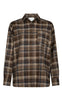 Neo Noir Skjorte - Dalma Flannel Check - Dark Taupe