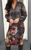 Say INA Copenhagen Kjole - Katiah LS - Dark Grey Watercolours W. Flowers