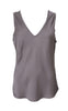 Black Colour Top - Mabel Double V-Neck - Taupe