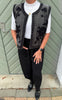 Say INA Copenhagen Vest - Abella - Grey Velvet W. Black Flower Embroidery