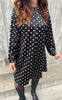 Say INA Copenhagen Kjole - Hazel - Black W. White Dots