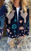 Say INA Copenhagen Jakke - Abella - Navy Blue Velvet w. Birds Embroidery