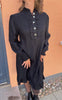 Say INA Copenhagen Kjole - Pia - Black Shimmer W. Gold Buttons