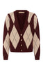 Culture Cardigan - Argyle - Burgundy Argyle