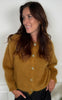 Black Colour Cardigan - Bjoerk Patent Knit - Mustard