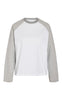 Noisy May Bluse - Ember - Snow White/Light Grey Melange Contrast