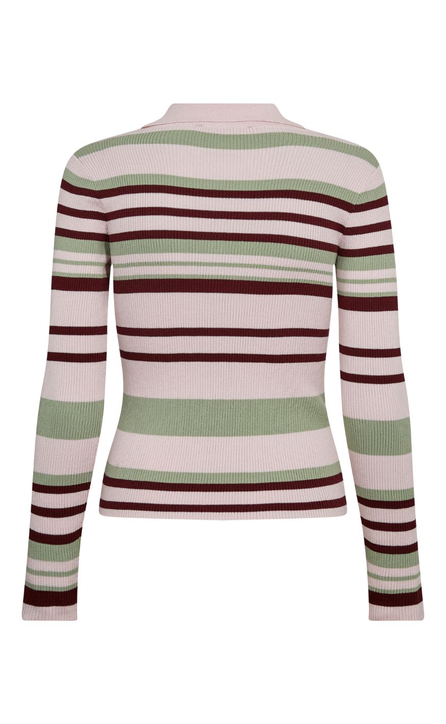 A-View Bluse - Fabi Polo - Rose/Burgundy/Green