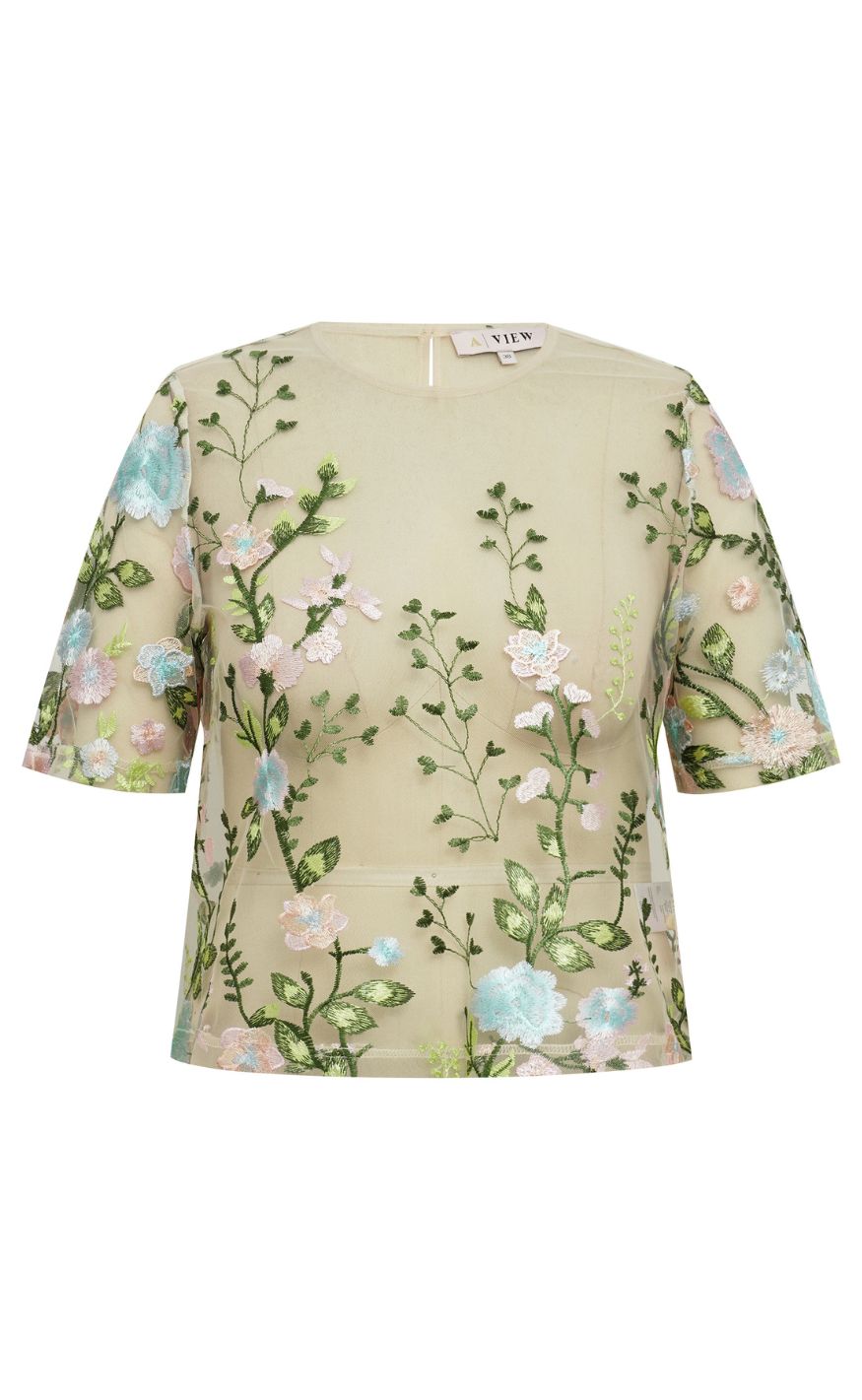 A-View Bluse - Fuschia - Rose/Blue