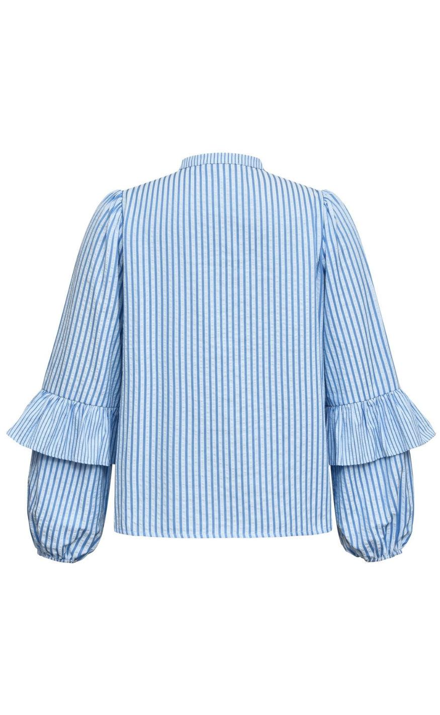 A-View Bluse - Karin - Blue/White Stripe