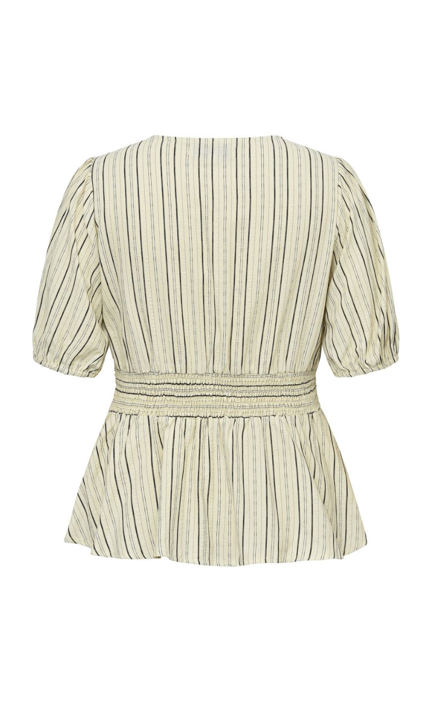 A-View Bluse - Lassie - Off White/Black Stripe