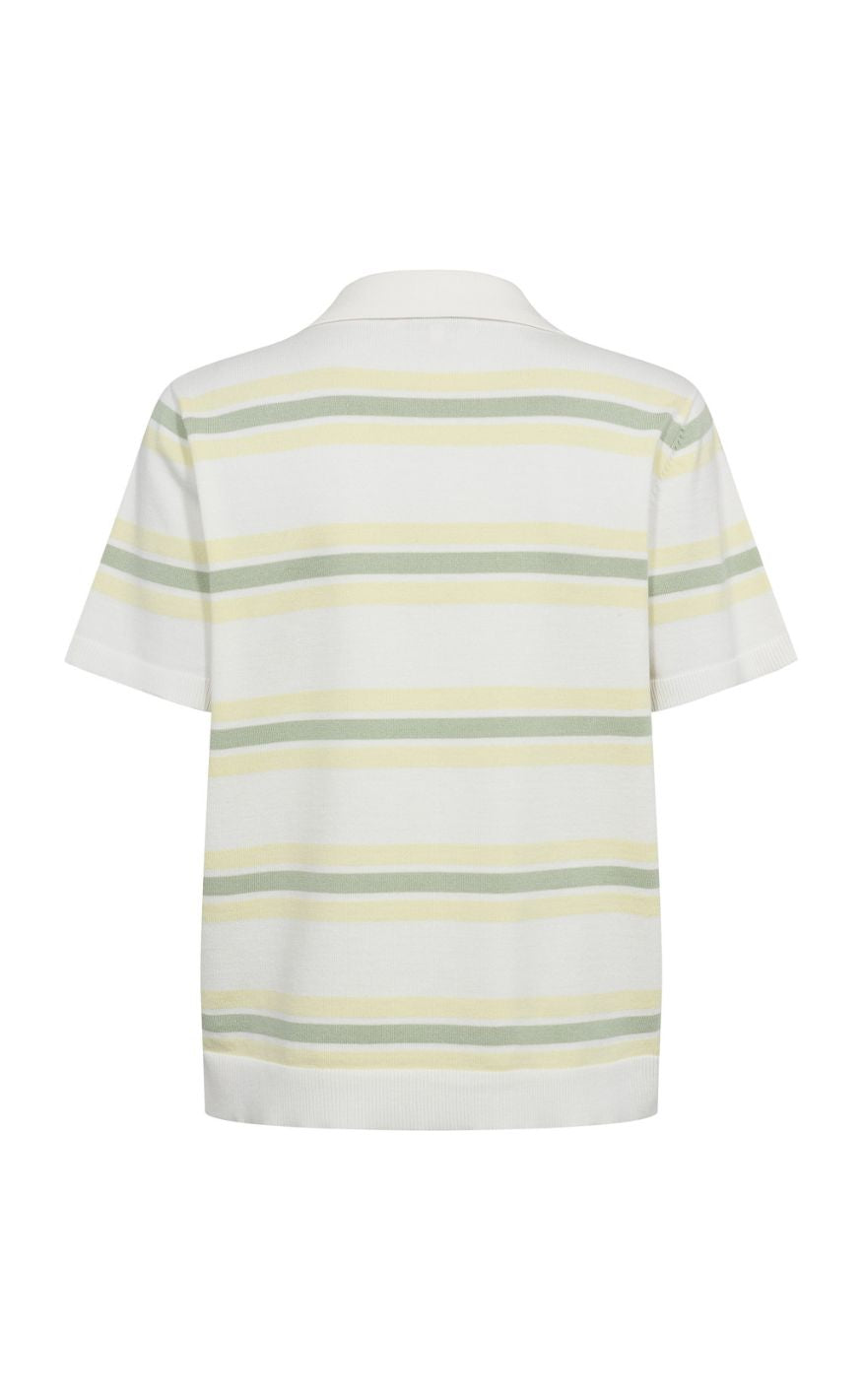 A-View Bluse - Polo Stripe - White/Yello