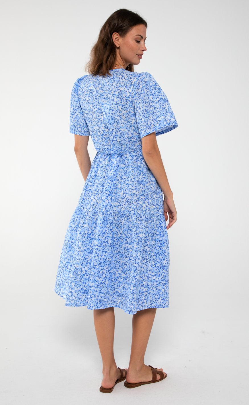 A-View Kjole - Caisa - Blue Printet