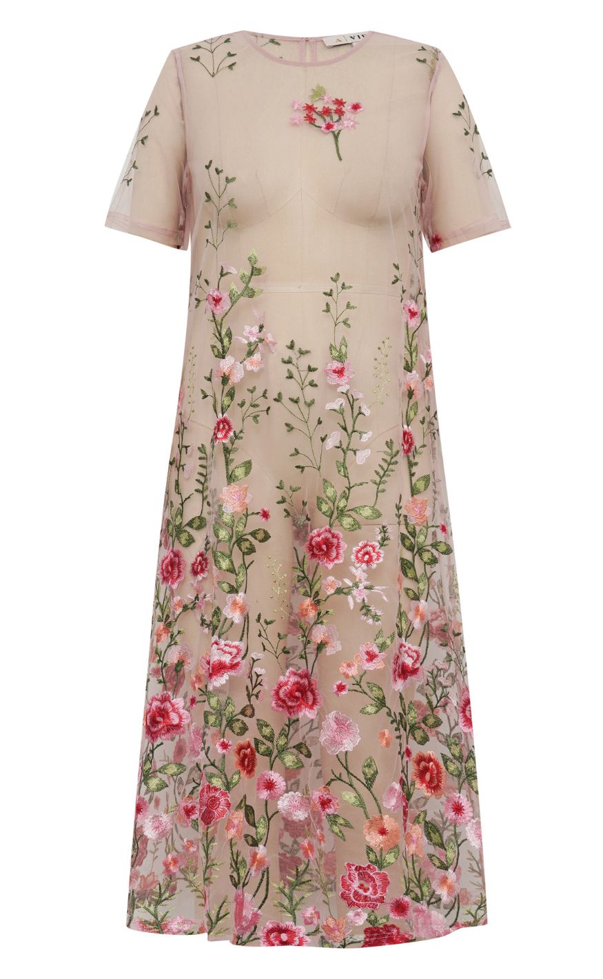 A-View Kjole - Fuschia Midi - Rose/Red