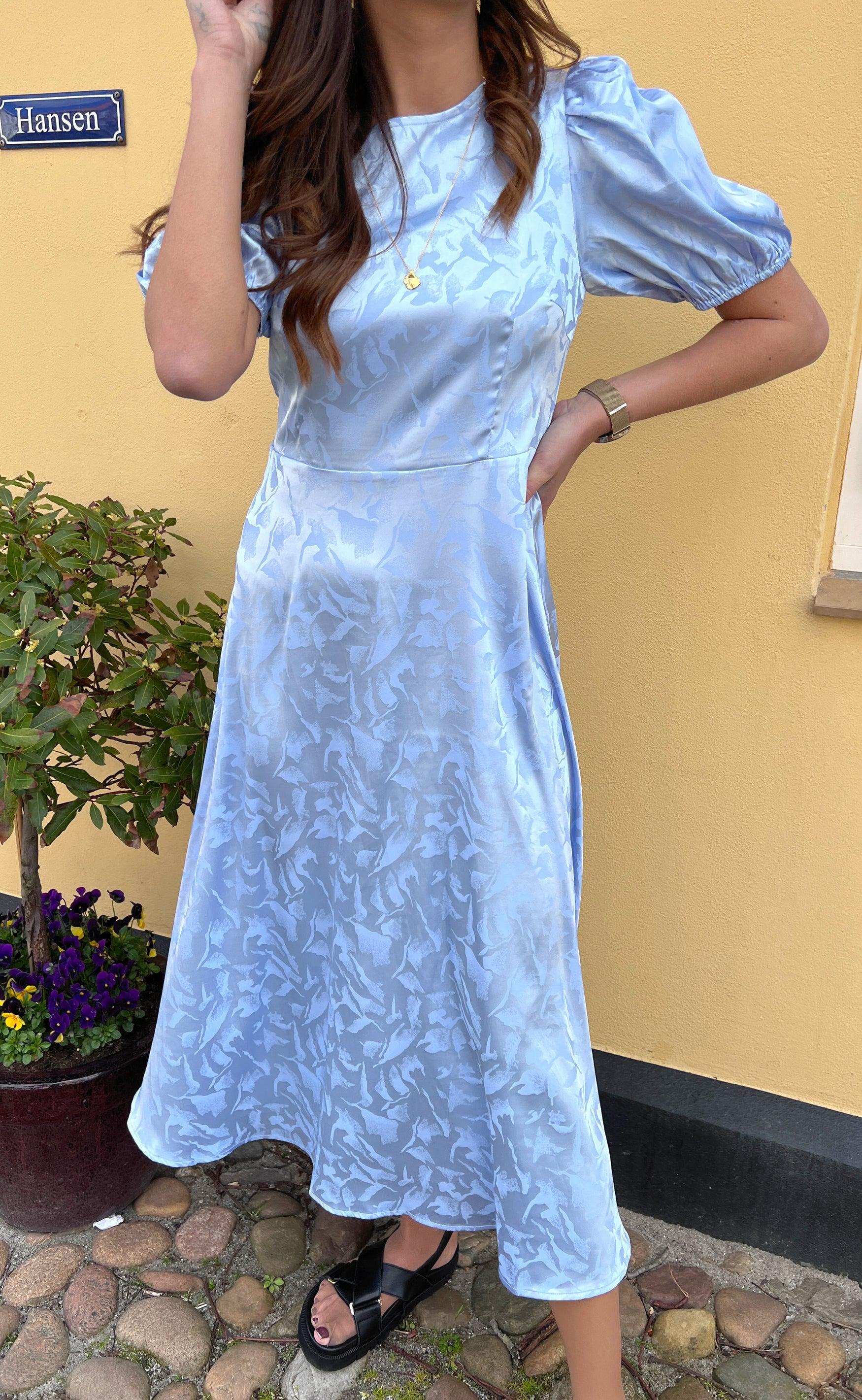 A-View Kjole - Gina Short Sleeve - Light Blue