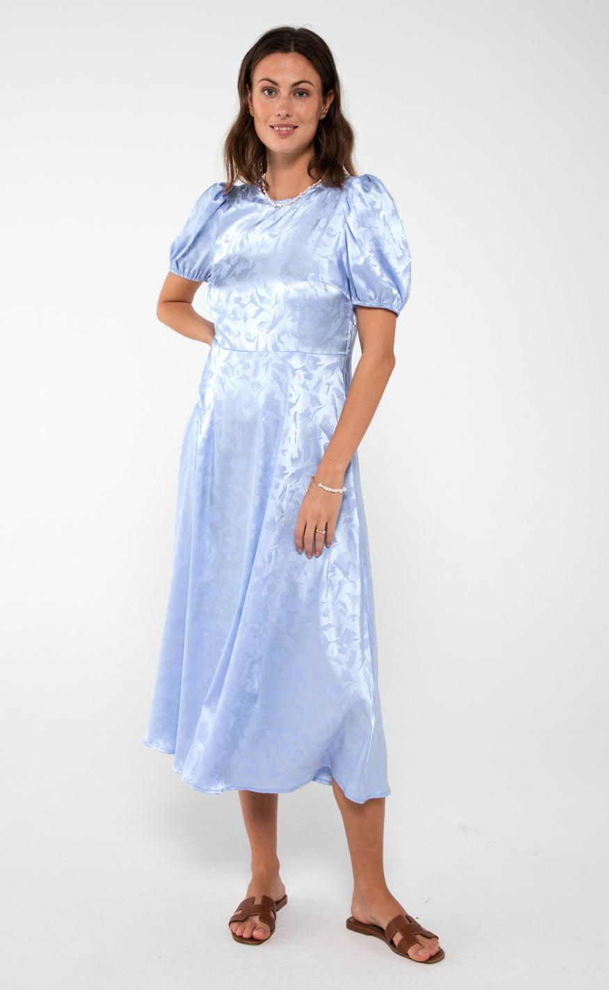 A-View Kjole - Gina Short Sleeve - Light Blue