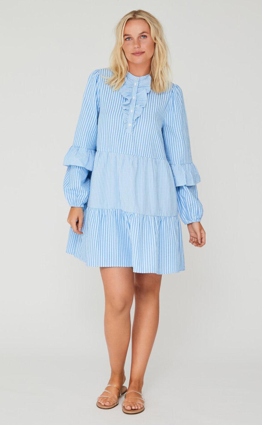 A-View Kjole - Karin - Blue/White Stripe