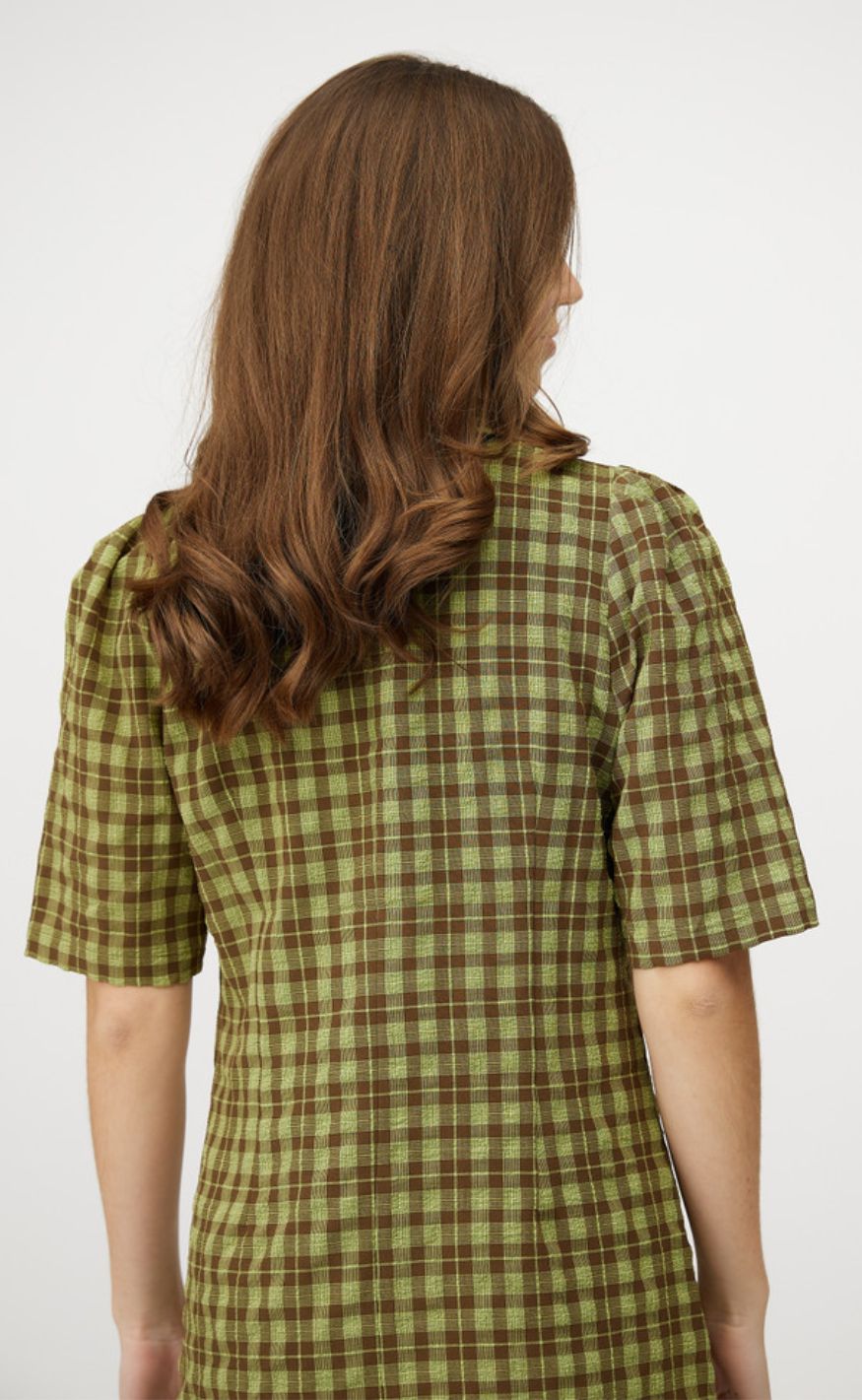 A-View Kjole - Sally - Checkered Brown
