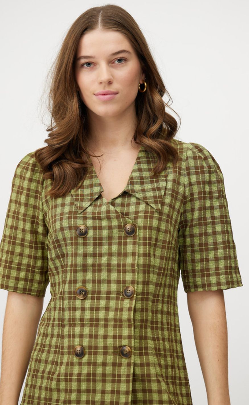 A-View Kjole - Sally - Checkered Brown