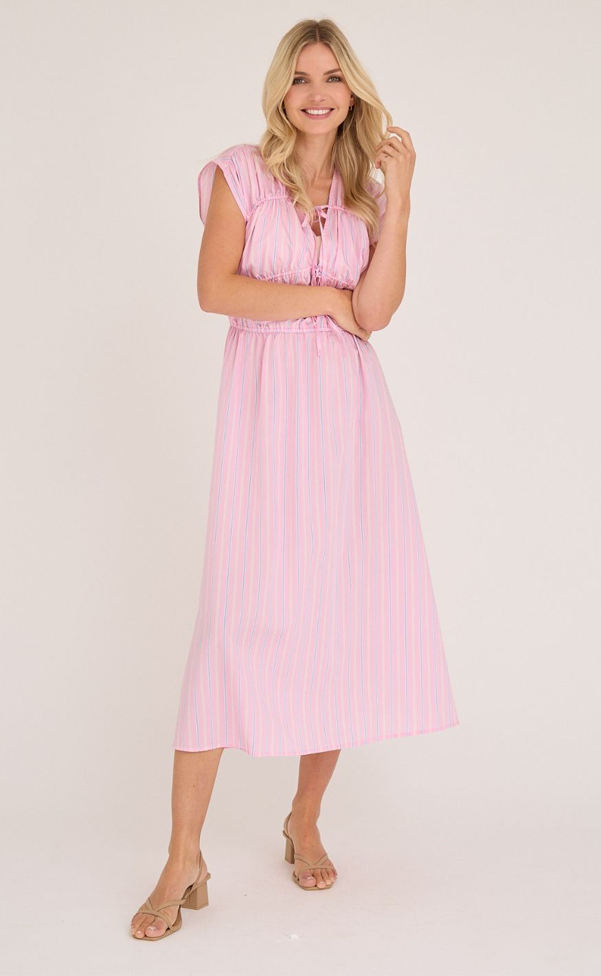A-View Kjole - Vifina - Pink/Blue