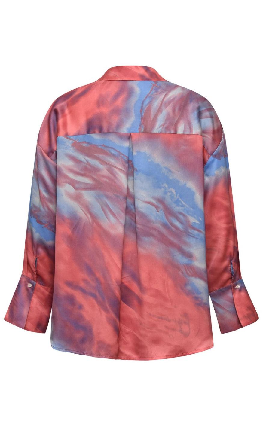A-View Skjorte - Carina - Coral/Blue