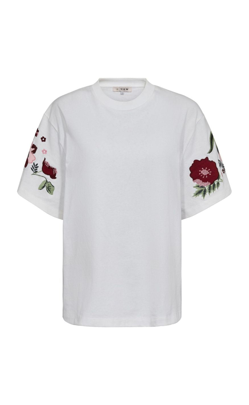 A-View T-Shirt - Best Double Flower - White