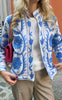 Say INA Copenhagen Jakke - Abella - Off White W. Blue Embroidery