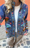 Say INA Copenhagen Jakke - Abella - Dark Blue W. Colorful Embroidery