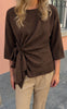 Say INA Copenhagen Bluse - Alina Tie - Dark Brown