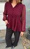 Say INA Copenhagen Bluse - Annabell - Bordeaux w. Black Dots
