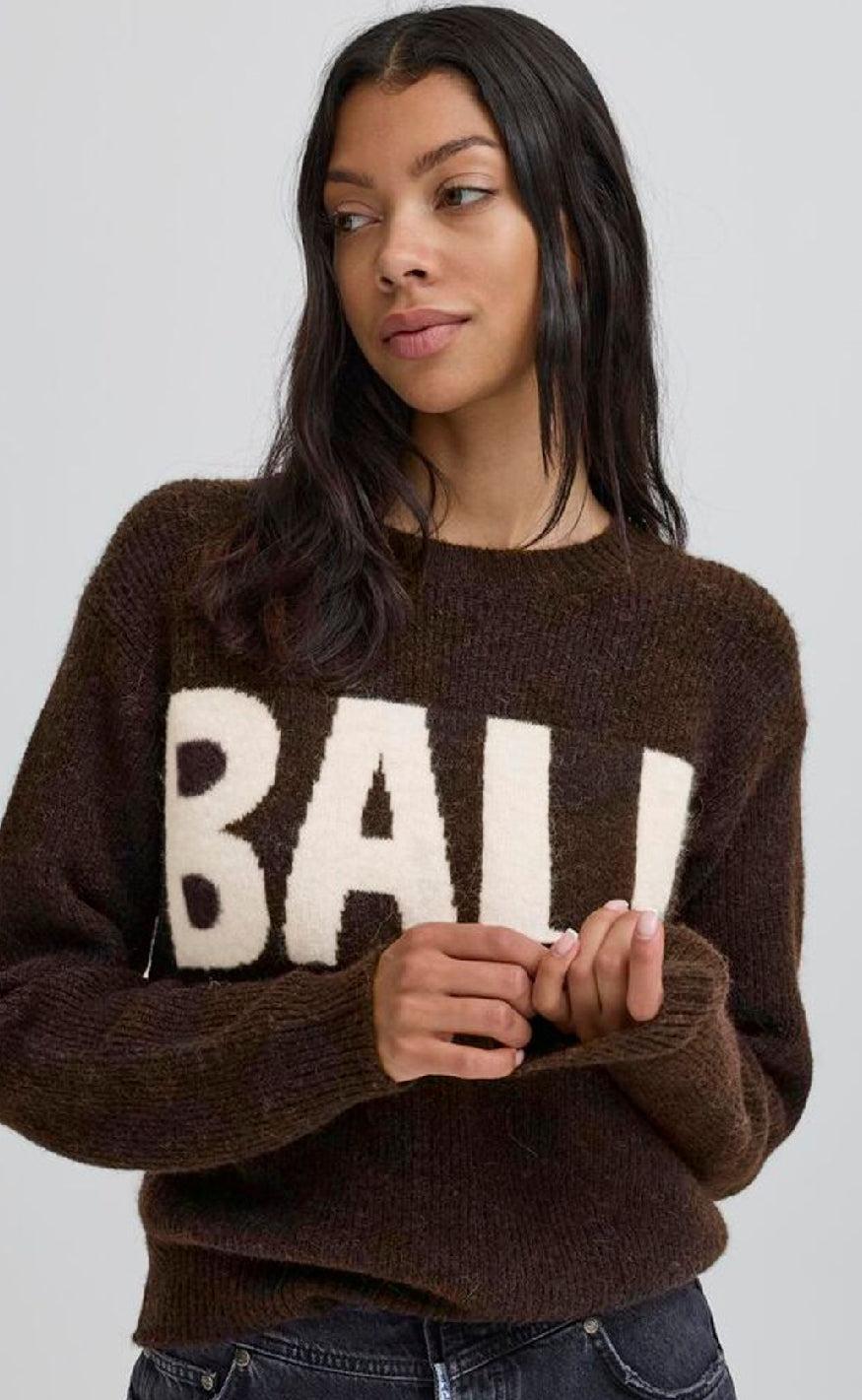 BALL Original Striktrøje - Stacy Logo - Coffee Bean
