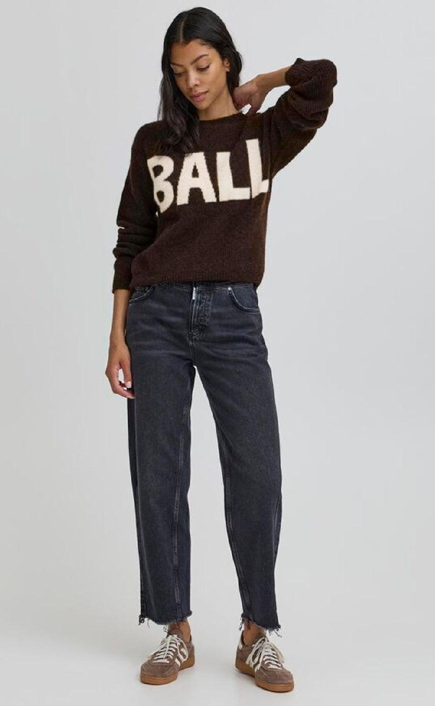 BALL Original Striktrøje - Stacy Logo - Coffee Bean