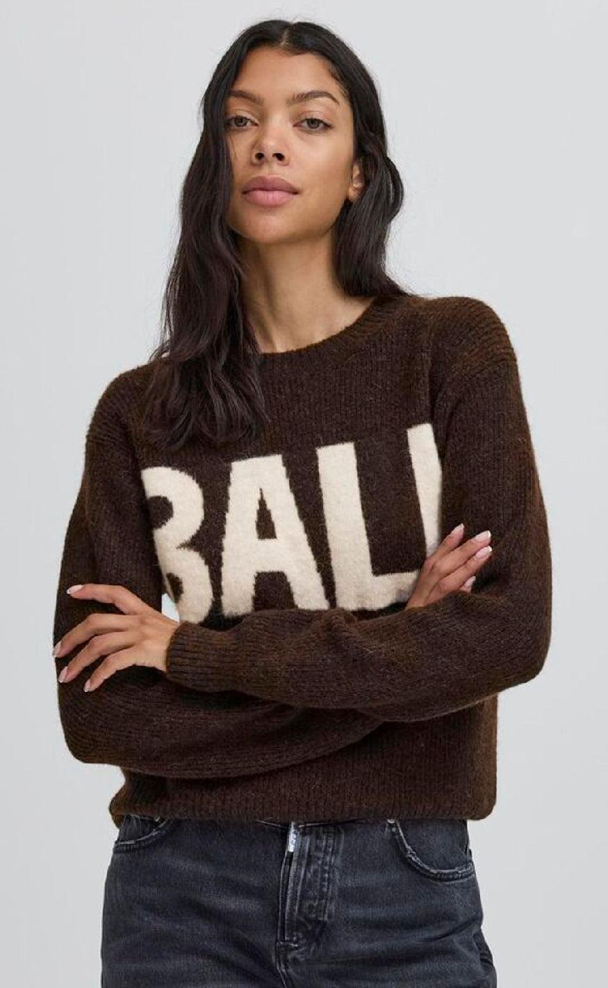 BALL Original Striktrøje - Stacy Logo - Coffee Bean