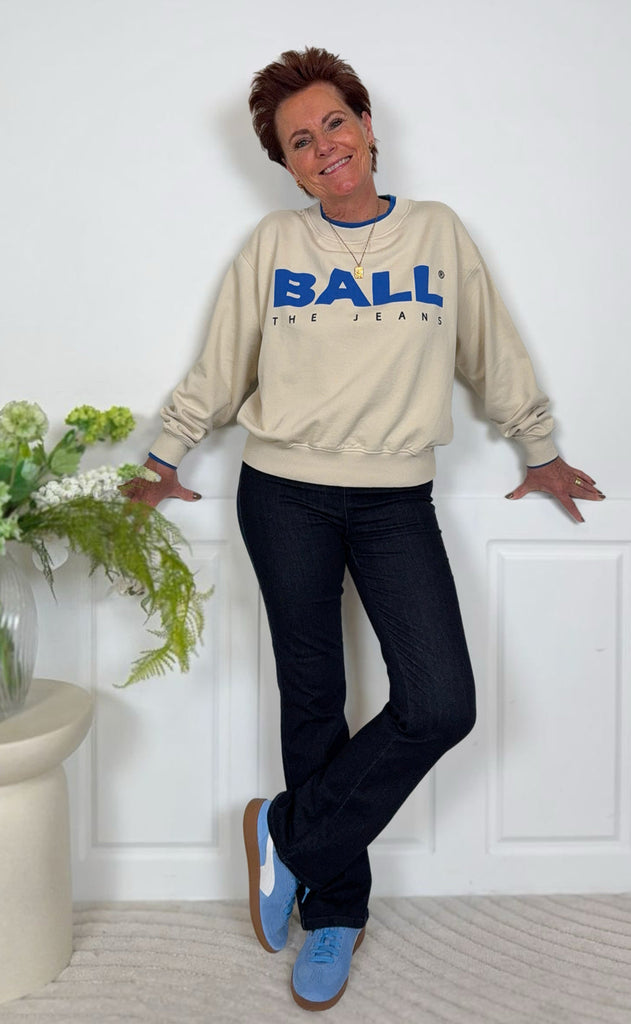BALL Original Sweatshirt - Simona - Birch w. Olympia Blue