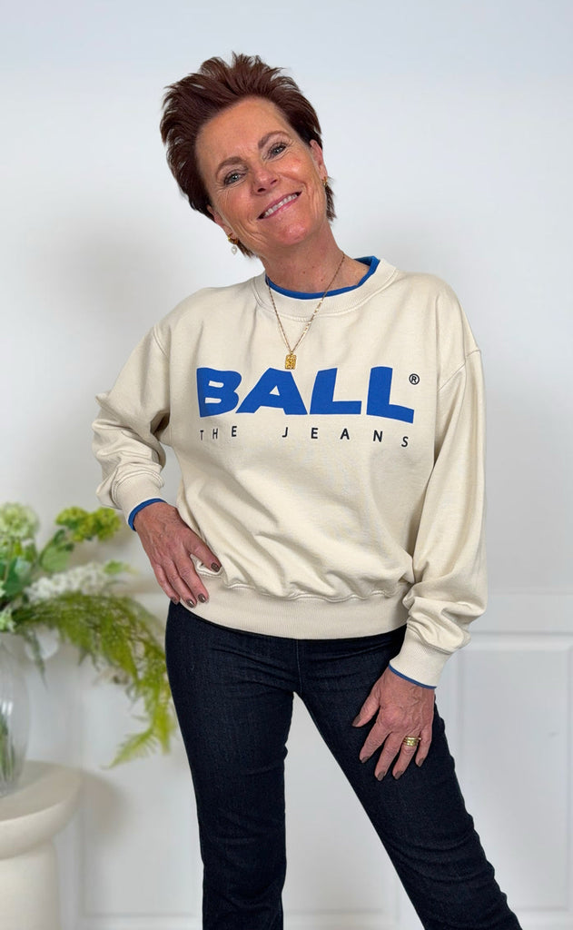 BALL Original Sweatshirt - Simona - Birch w. Olympia Blue