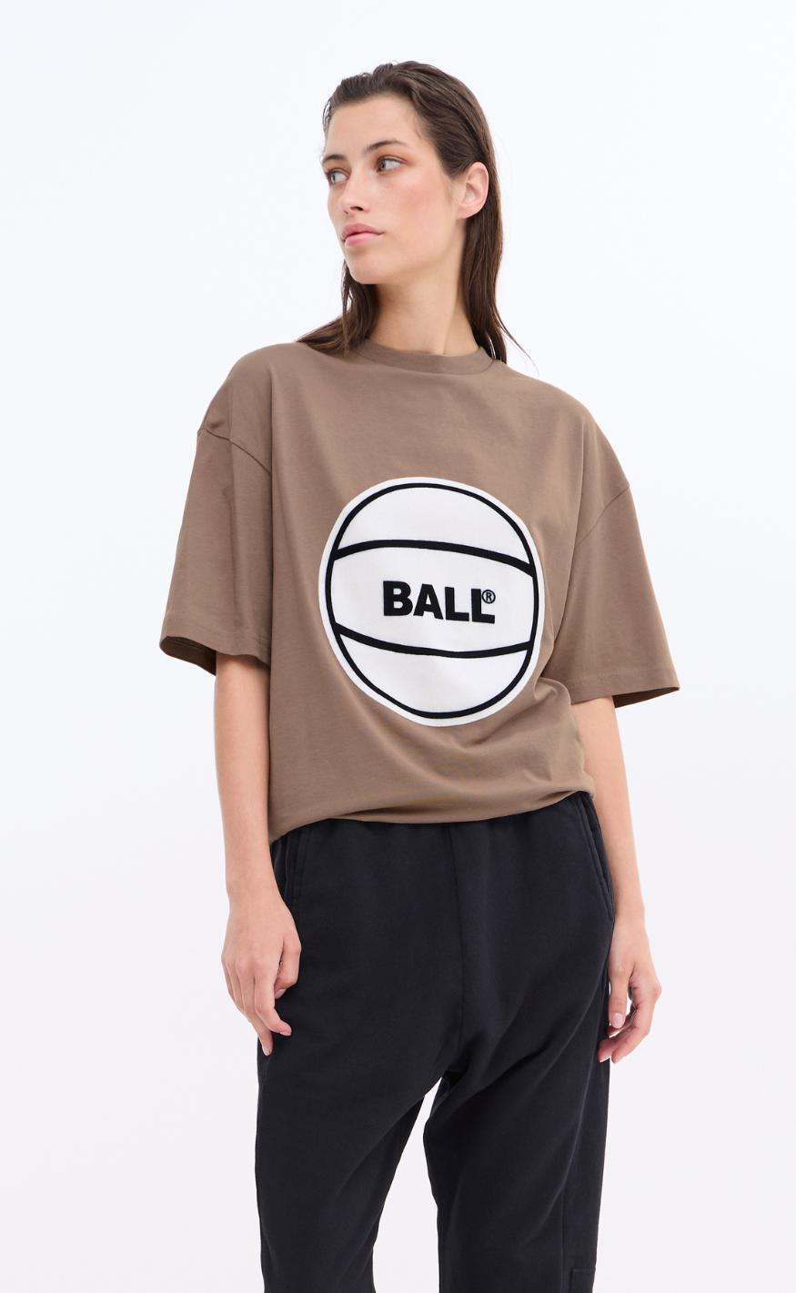 BALL Original T-shirt - Circle - Wood Brown